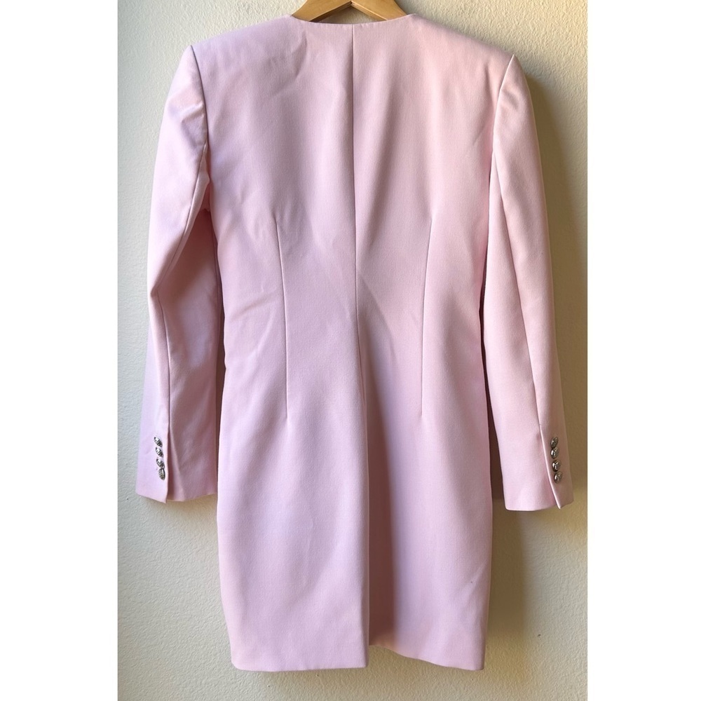 ZARA DRAPED BLAZER DRESS Barbiecore Barbie Core Mini Twist Front Sz S - Picture 7 of 16